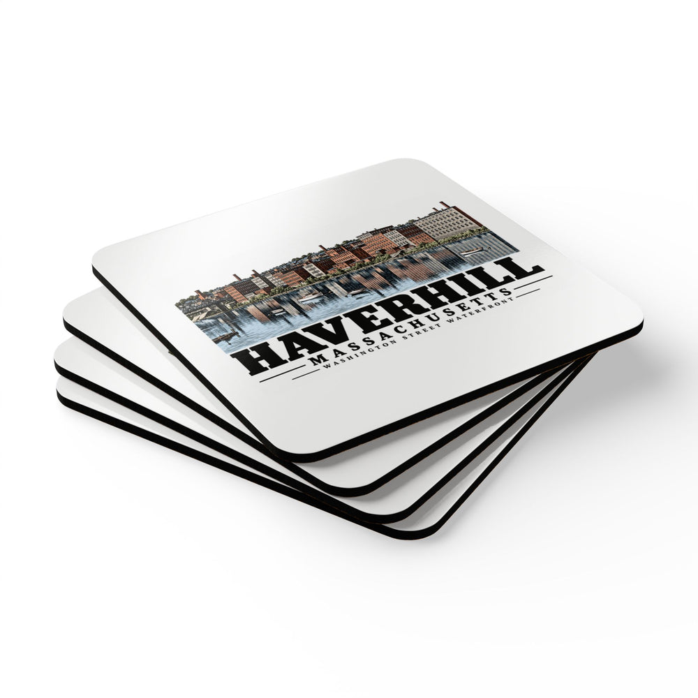 Haverhill Washington Street factory waterfront Cork Back Coaster Set - Merrimack Valley Goods