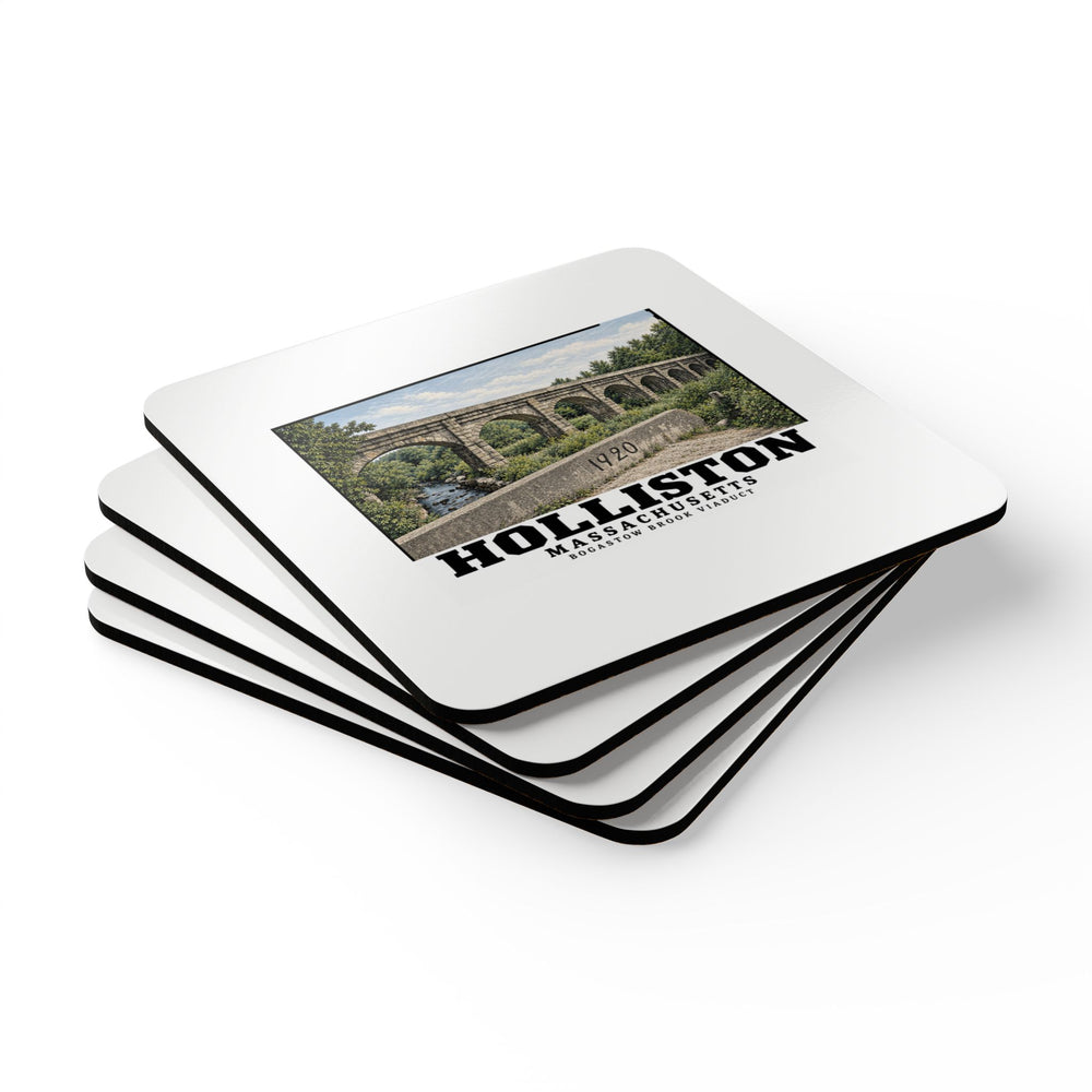 Bogastow Brook Viaduct native survey image - negative number verification required Cork Back Coaster Set - Charles River