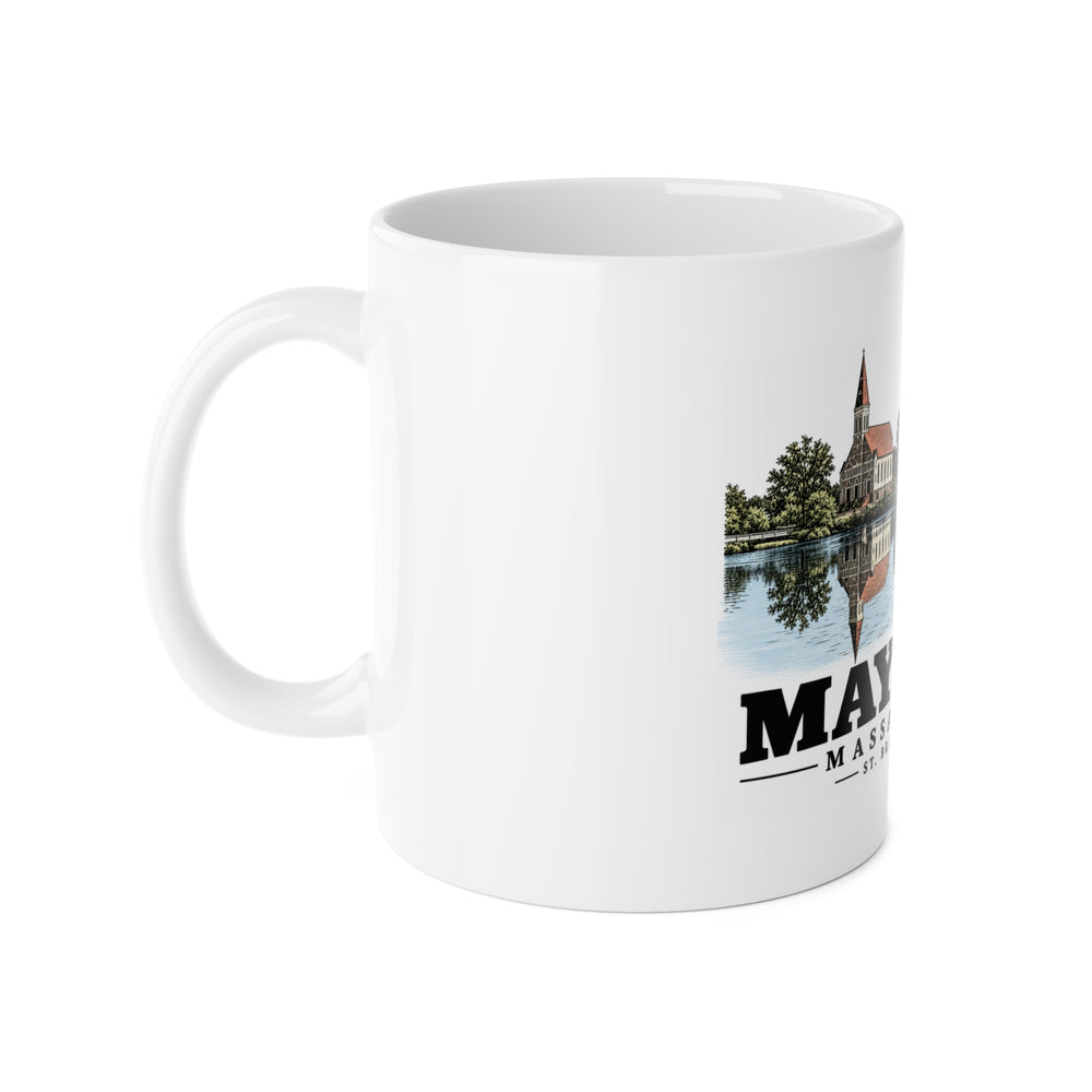 Maynard St. Bridget Church 11 oz White Ceramic Mug — Assabet Valley Goods