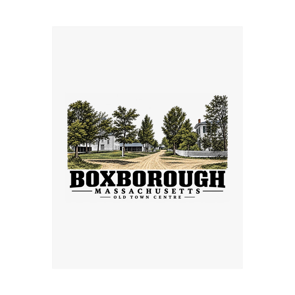 Illustrated Old Town Centre in Boxborough on unframed matte poster