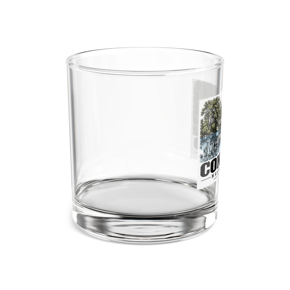 Illustrated The Old Bridge in Concord on rocks glass