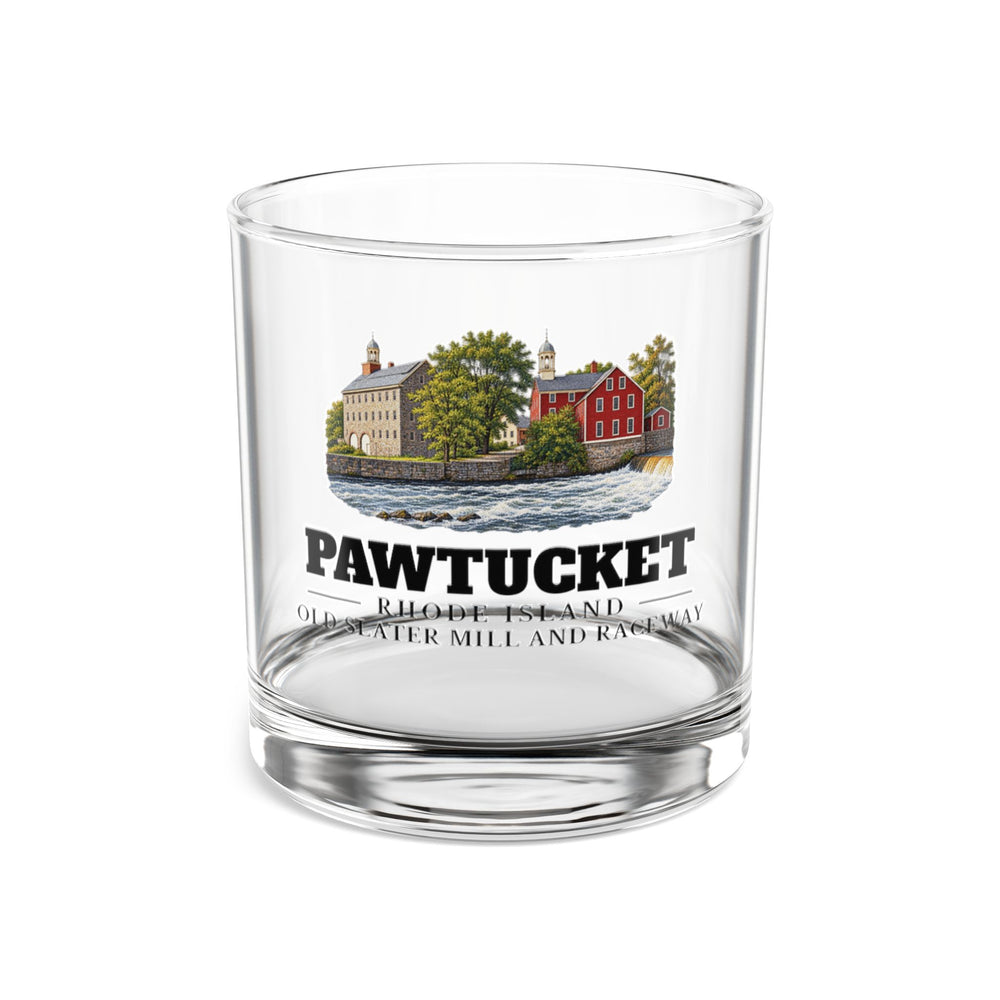 Front view of Pawtucket Old Slater Mill and Raceway 10 oz Rocks Glass