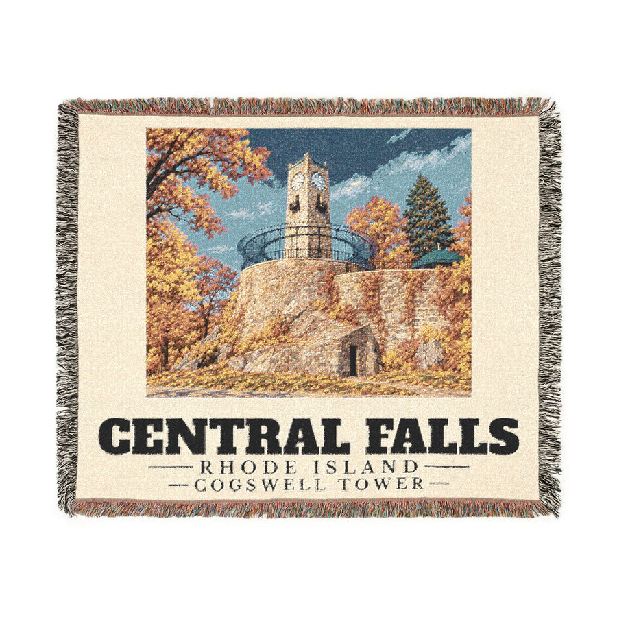 Cogswell Tower, Jenks Park — Central Falls, Rhode Island Woven Blanket