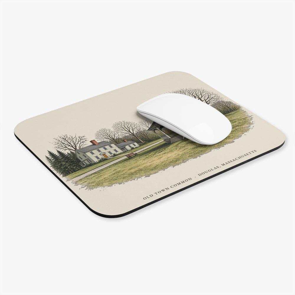 Douglas Old Town Common mouse pad mockup showing the full illustrated print