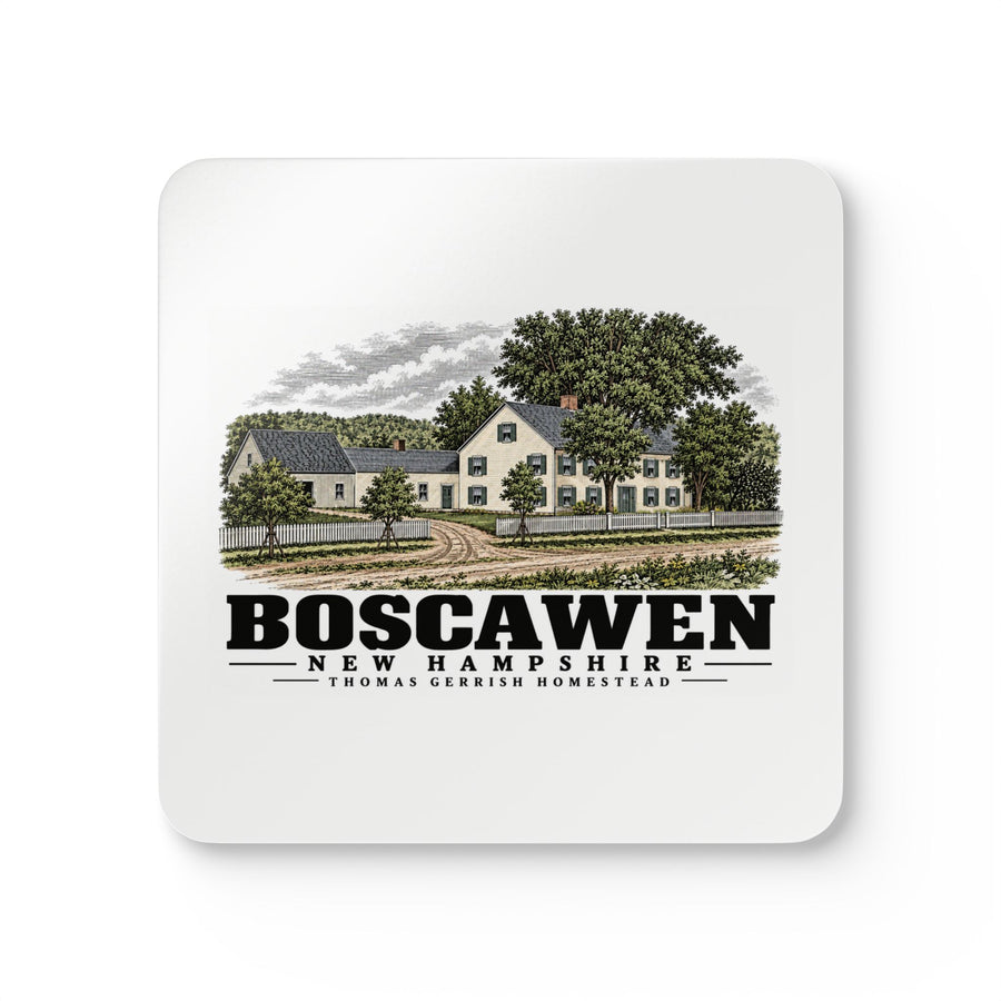 Boscawen Deacon Thomas Gerrish residence and attached farm buildings Cork Back Coaster Set - Merrimack Valley Goods