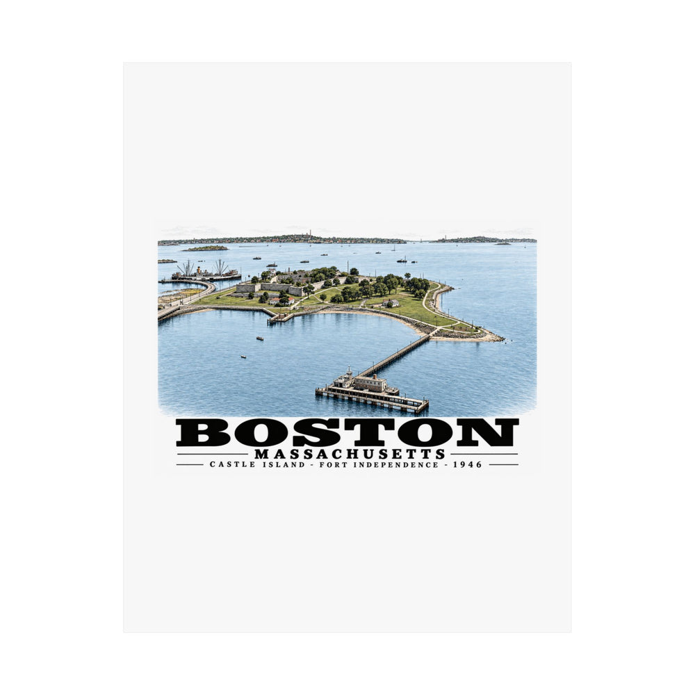 Castle Island, Boston Matte Heritage Poster — 11 × 14 and 18 × 24 in - Boston Harbor