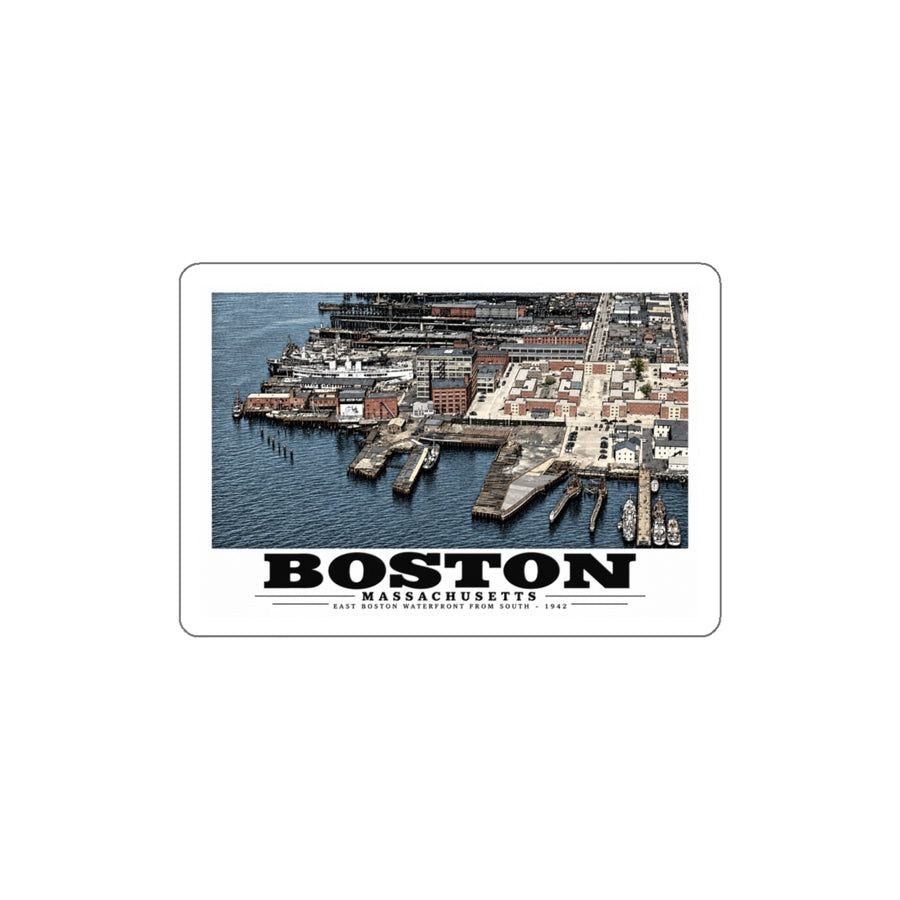 Maritime Coal Co., East Boston, MA -from South 1000 ft. 4 in White Die-Cut Sticker - Boston Harbor