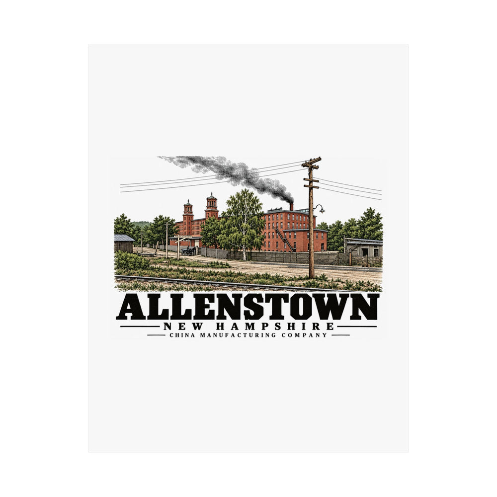 11 x 14 unclipped front of China Manufacturing Company Mill matte poster, Allenstown, New Hampshire.