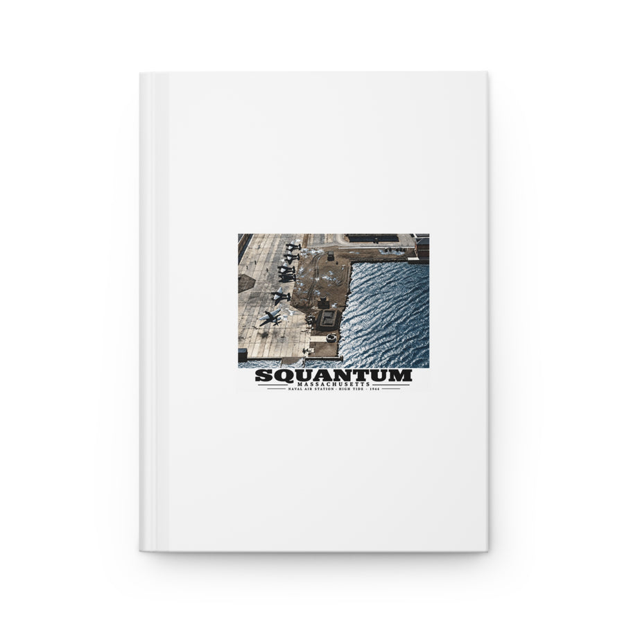 NAS Squantum at high tide Matte Hardcover Journal - Boston Harbor