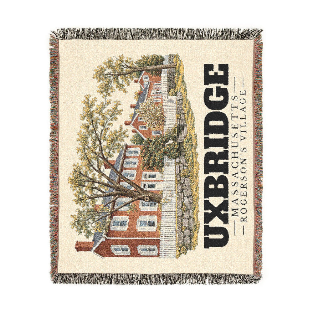 Rogerson's Village — Uxbridge, Massachusetts woven blanket, product view 2