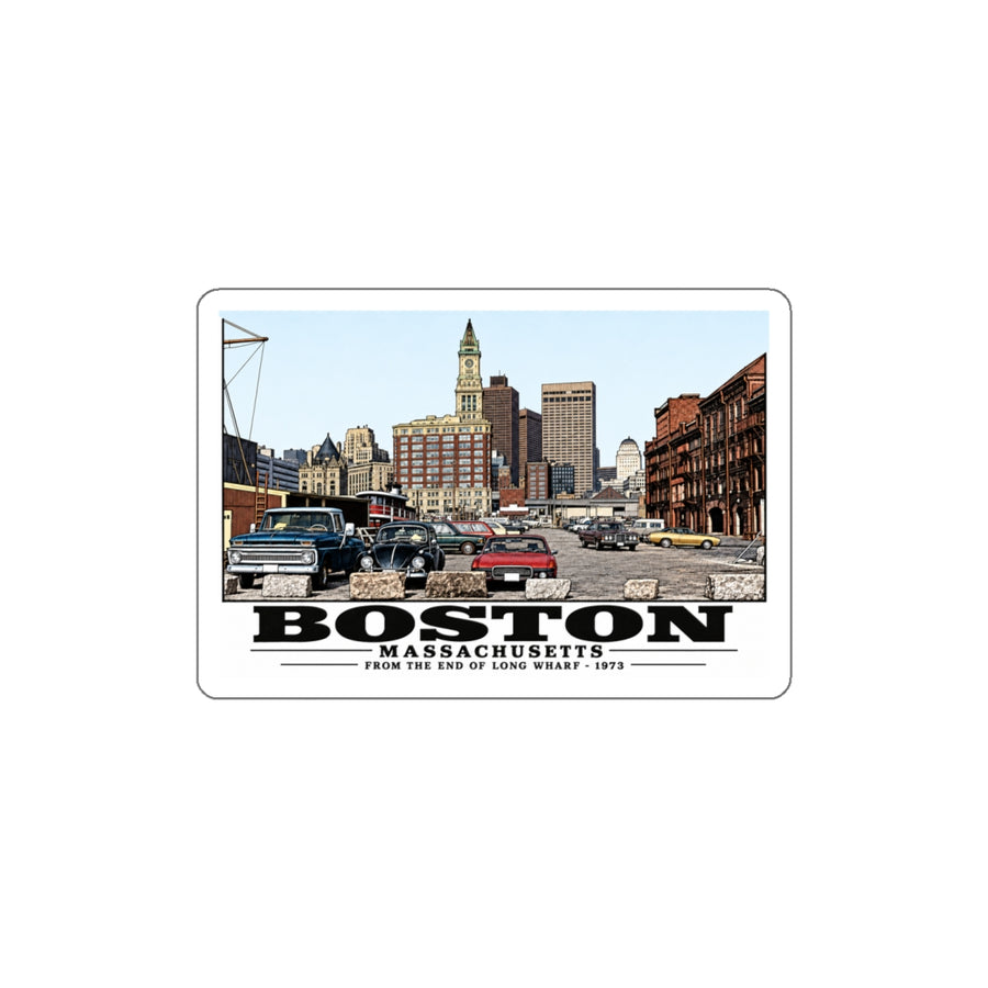 From end of Long Wharf 4 in White Die-Cut Sticker - Boston Harbor