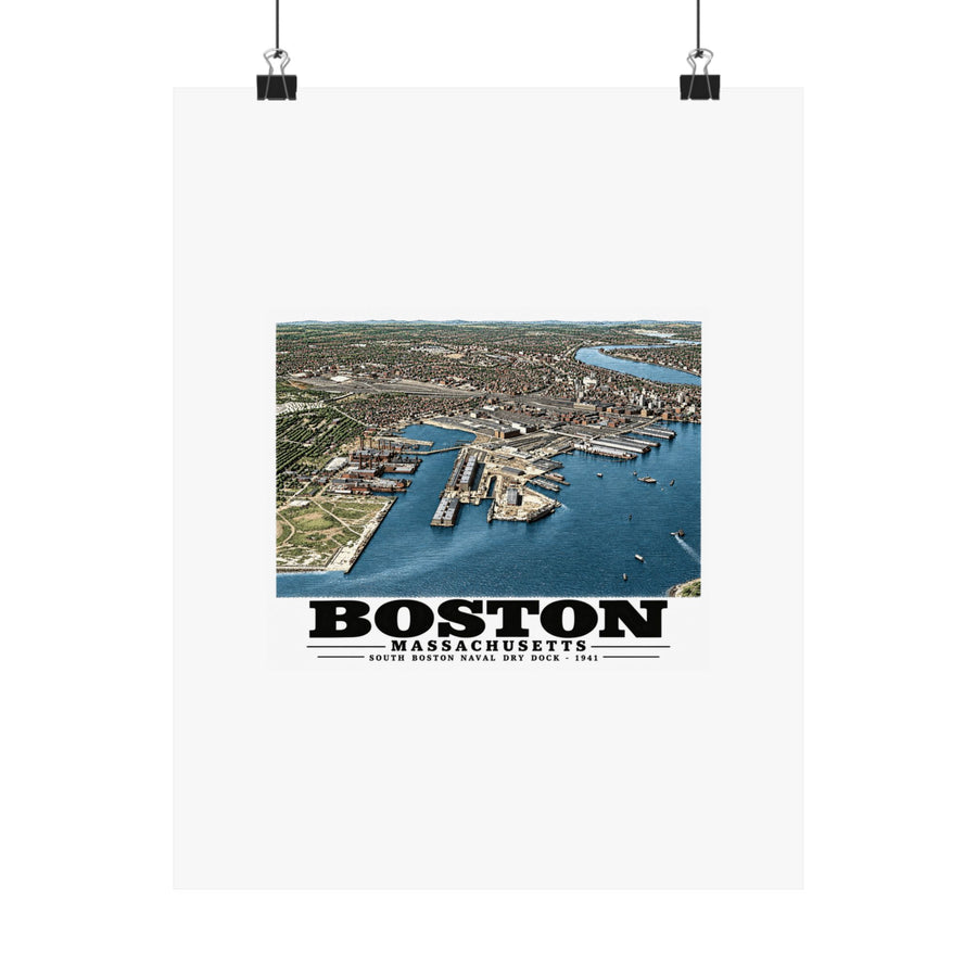 Navy Yard Annex, So. Boston, MA from East, 3000 feet Matte Heritage Poster — 11 × 14 and 18 × 24 in - Boston Harbor