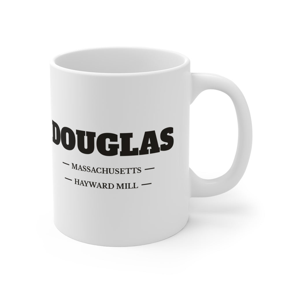 Douglas Hayward Mill 11 oz ceramic mug — lifestyle view — Familiar History