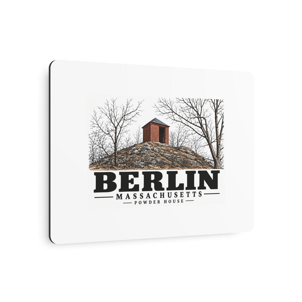 Illustrated Powder House in Berlin on metal art sign