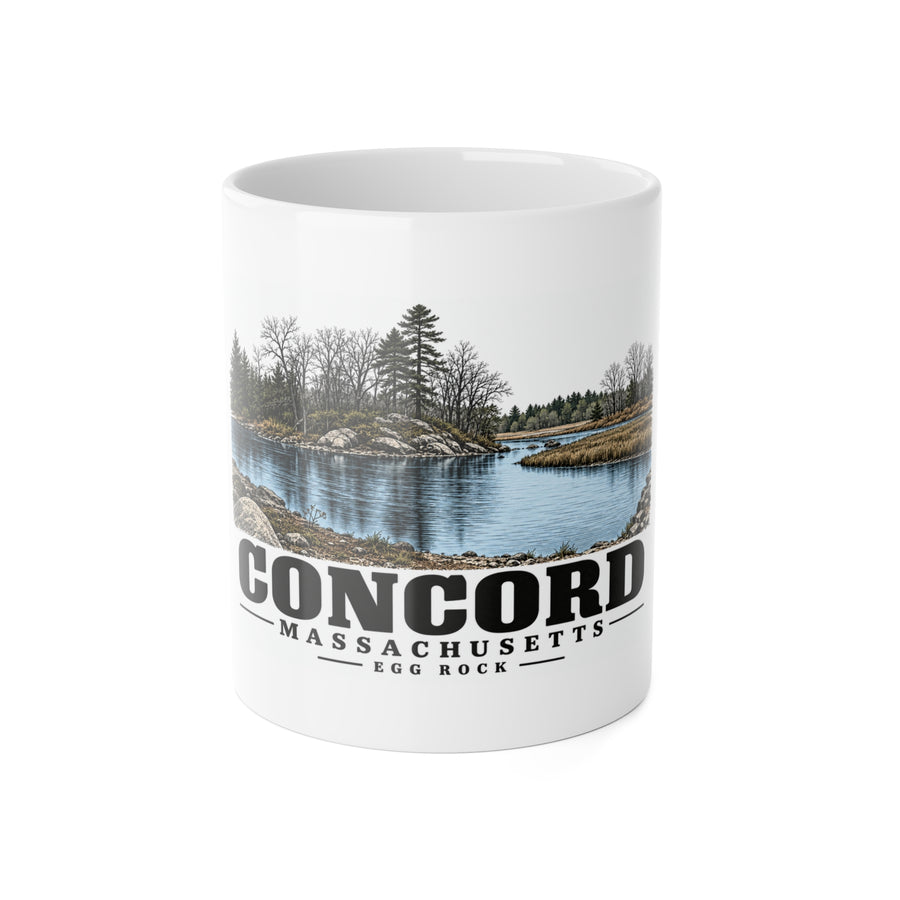 Illustrated Egg Rock in Concord on ceramic mug