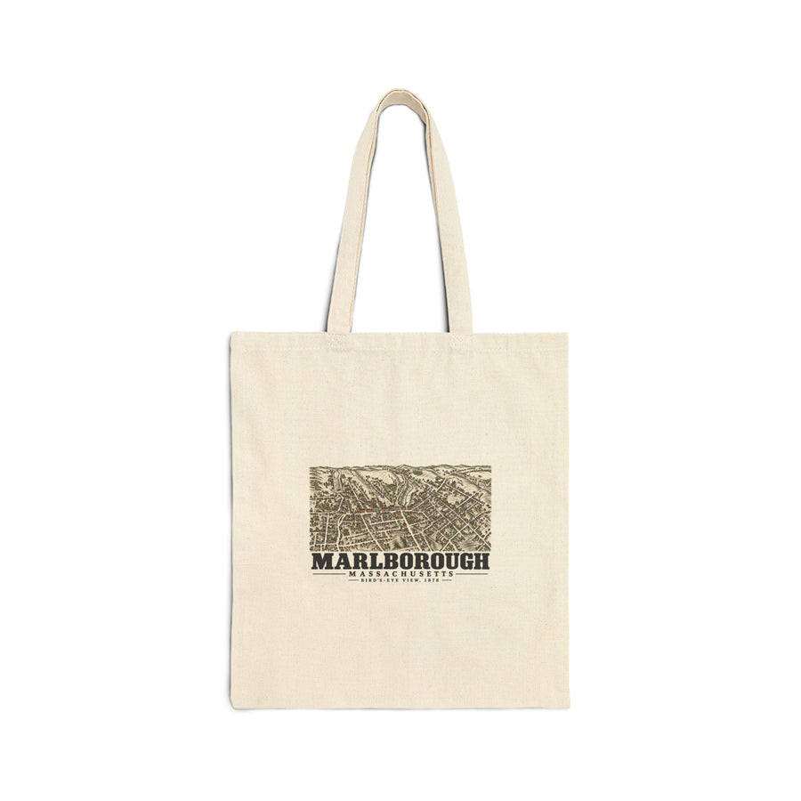 Bird'S-Eye View, 1878 Natural + Black Heavy Canvas Tote - Assabet Valley Goods
