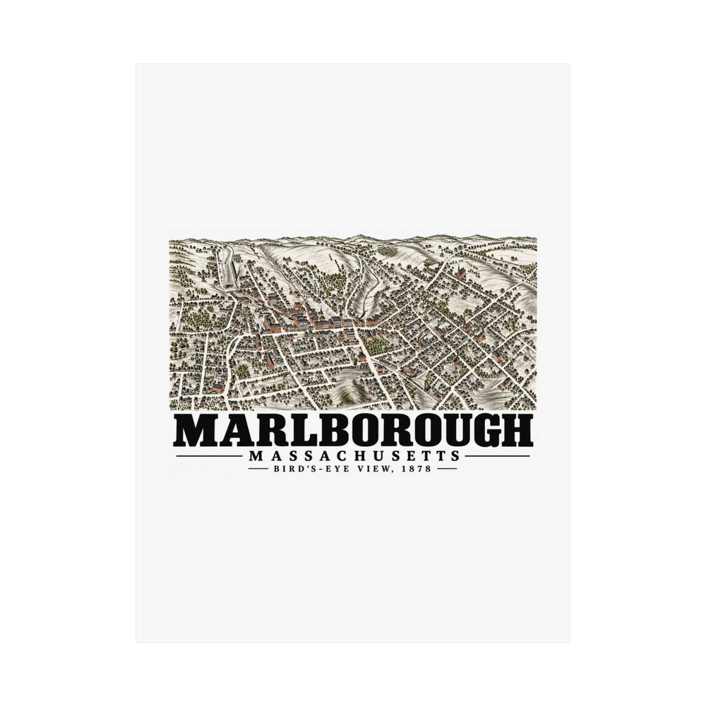 Illustrated Bird'S-Eye View, 1878 in Marlborough on unframed matte poster