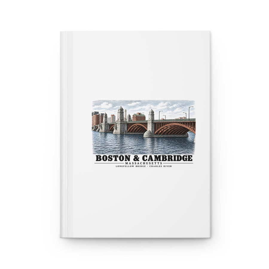 Longfellow Bridge, Charles Circle / Main Street across Charles River Matte Hardcover Journal - Charles River