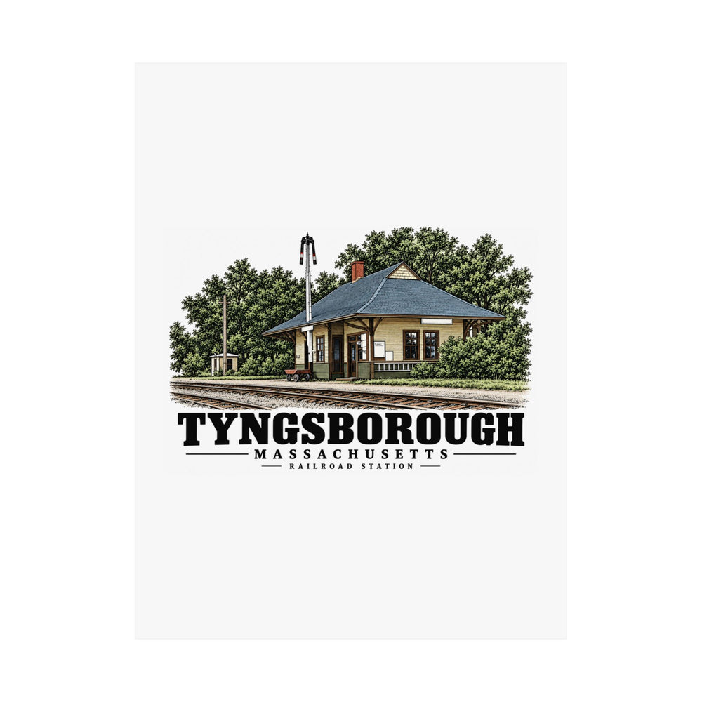 18 x 24 unclipped front of Tyngsboro railroad station matte poster, Tyngsborough, Massachusetts.