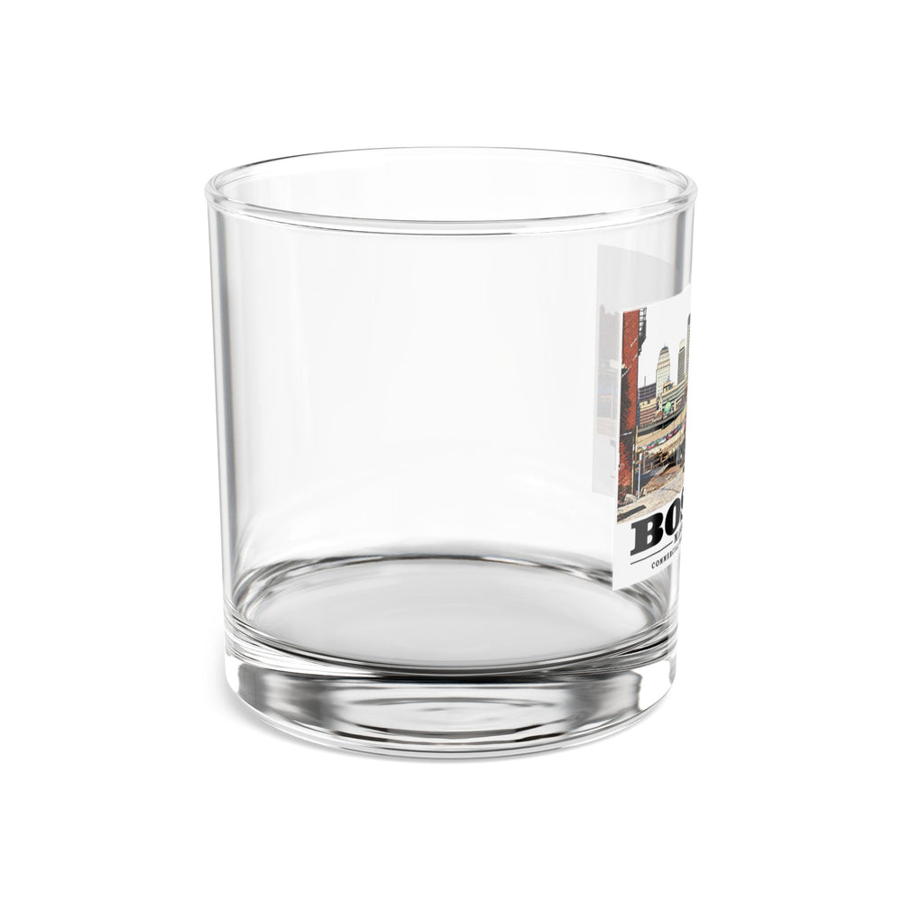 Commercial Wharf with new buildings 10 oz Rocks Glass - Boston Harbor