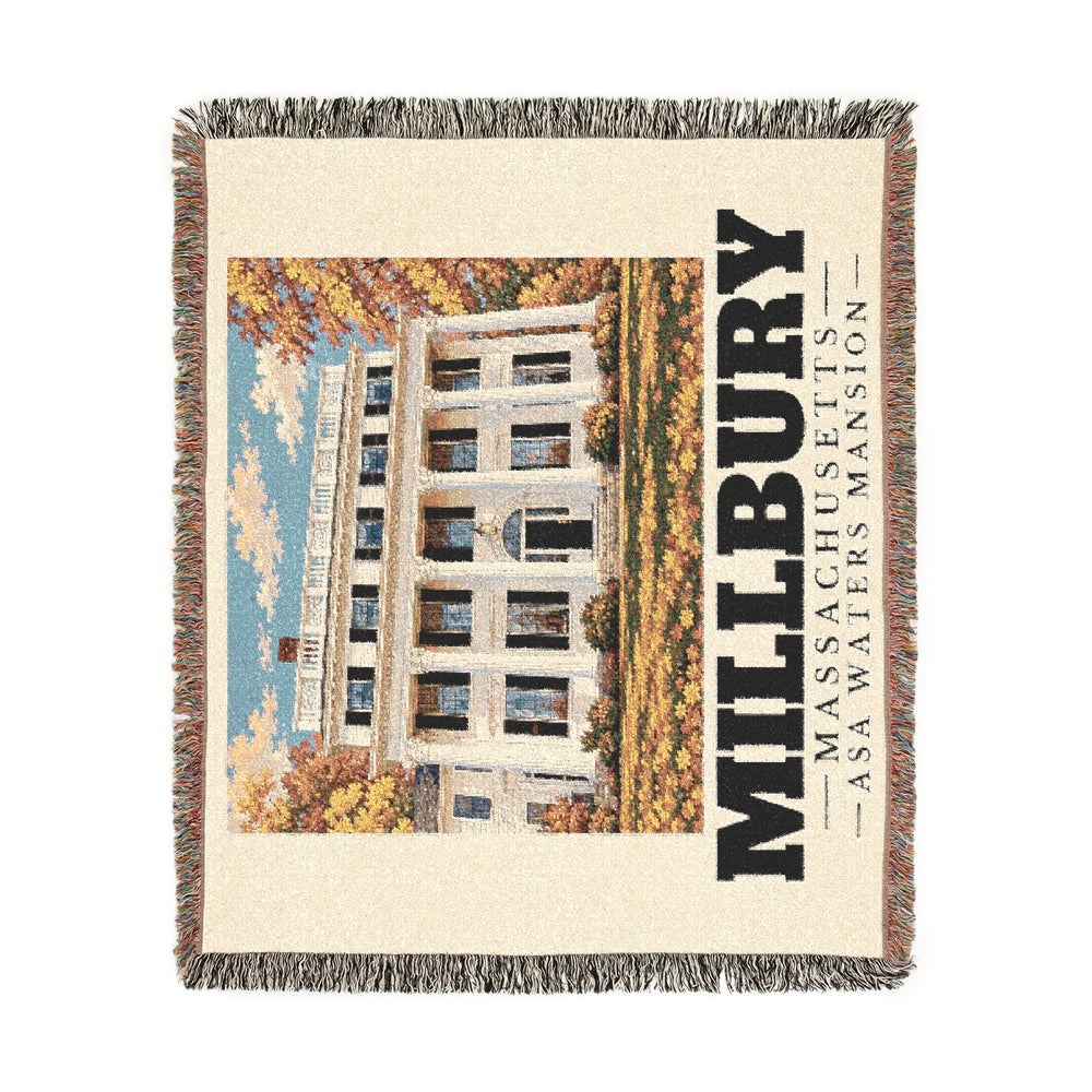 Asa Waters Mansion — Millbury, Massachusetts Woven Blanket