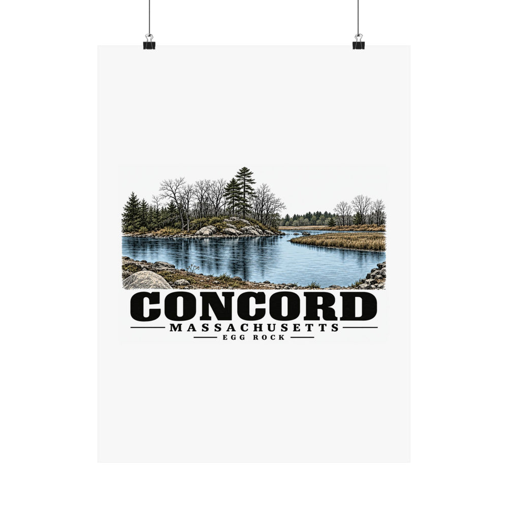 Illustrated Egg Rock in Concord on unframed matte poster