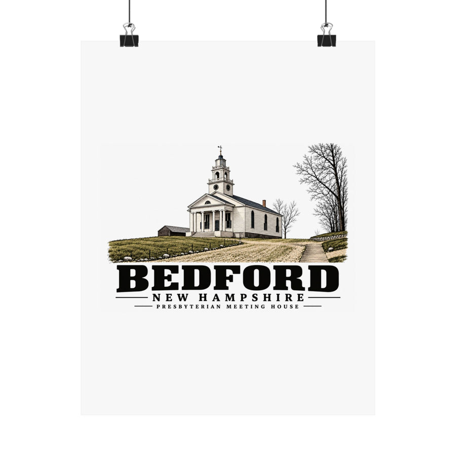 11 x 14 front of Presbyterian Meeting House matte poster, Bedford, New Hampshire.