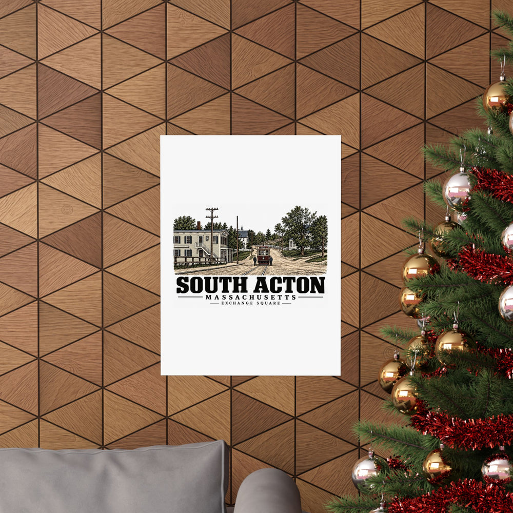 Illustrated Exchange Square in South Acton on unframed matte poster