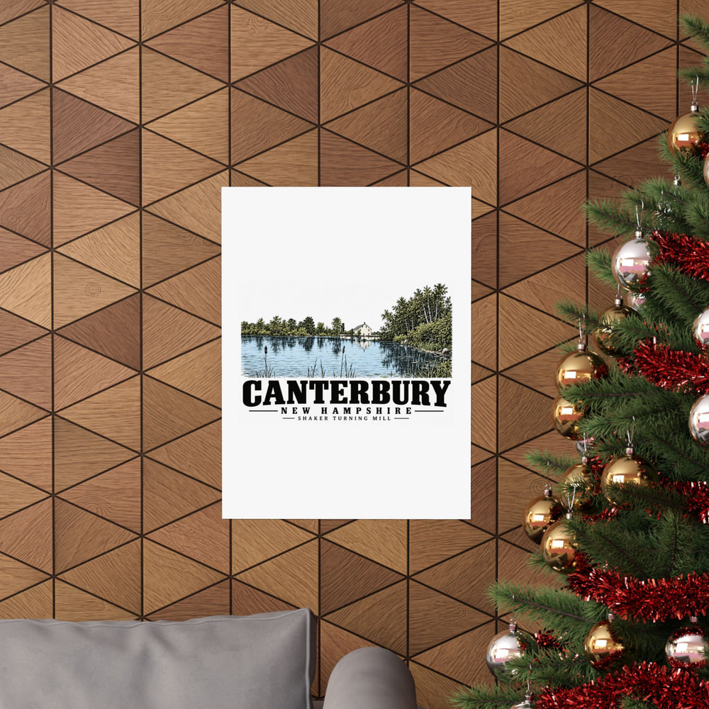 18 x 24 room view of Shaker Turning Mill matte poster, Canterbury, New Hampshire.