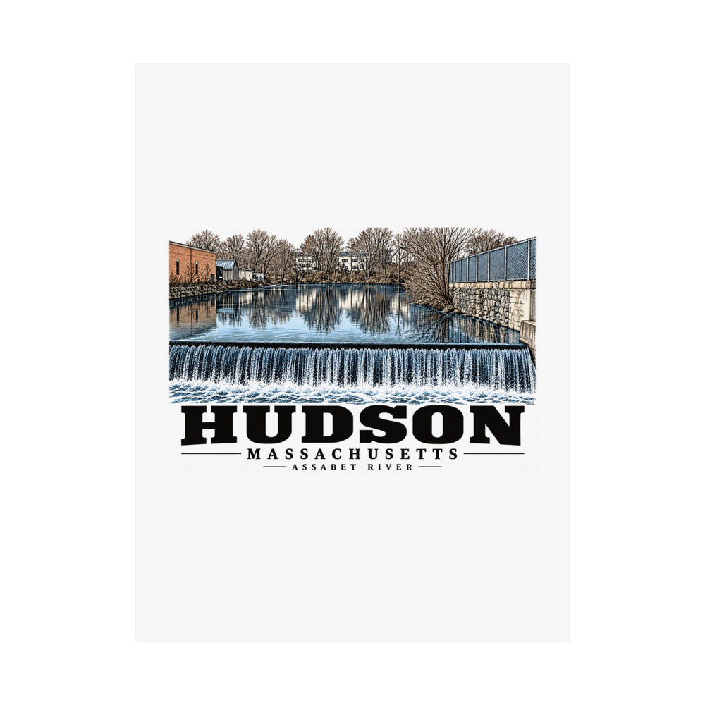 Illustrated Assabet River in Hudson on unframed matte poster