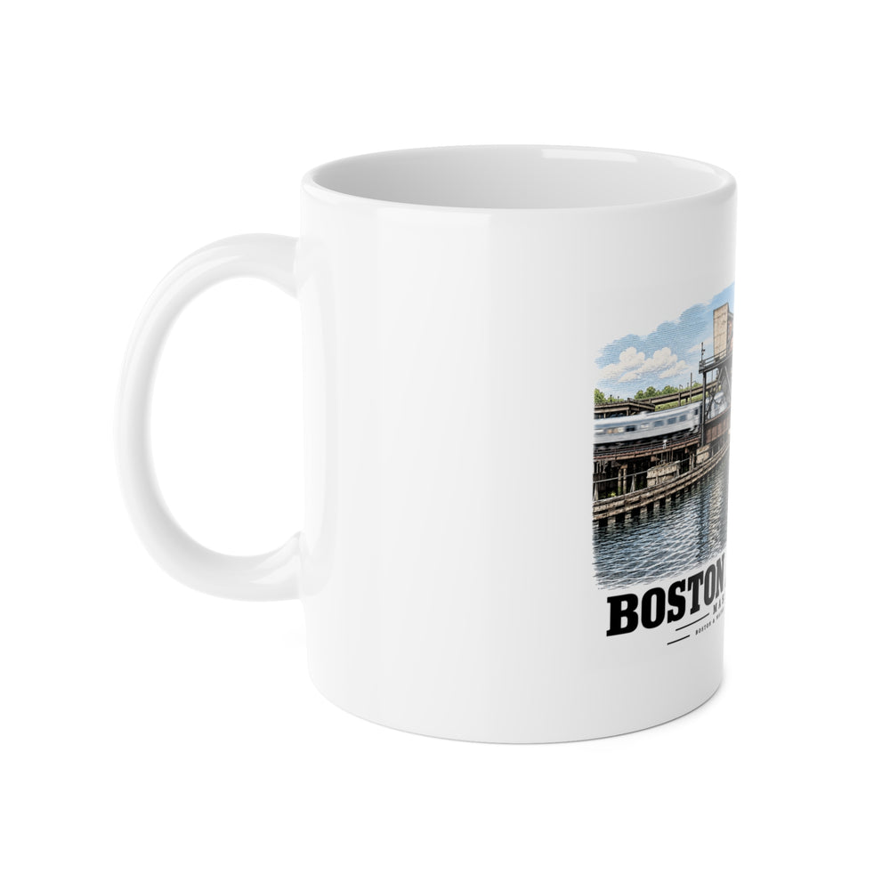 1. GENERAL VIEW SHOWING BRIDGE IN 'CLOSED' POSITION - Boston & Maine Railroad, Charles River Bridges, Charles River, North Station vicinity, Boston, Suffolk County, MA 11 oz White Ceramic Mug -...