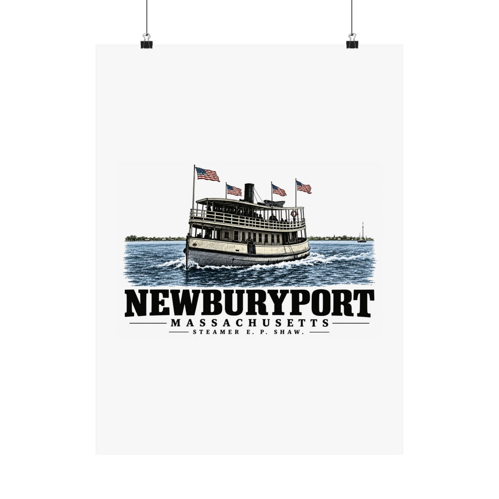 18 x 24 front of Steamer E. P. Shaw matte poster, Newburyport, Massachusetts.