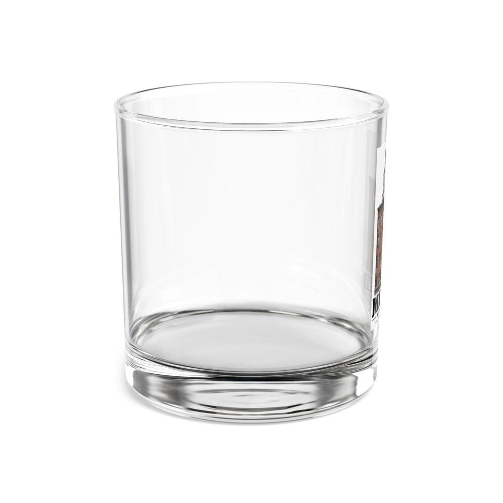 Illustrated Assabet Woolen Mill in Maynard on rocks glass
