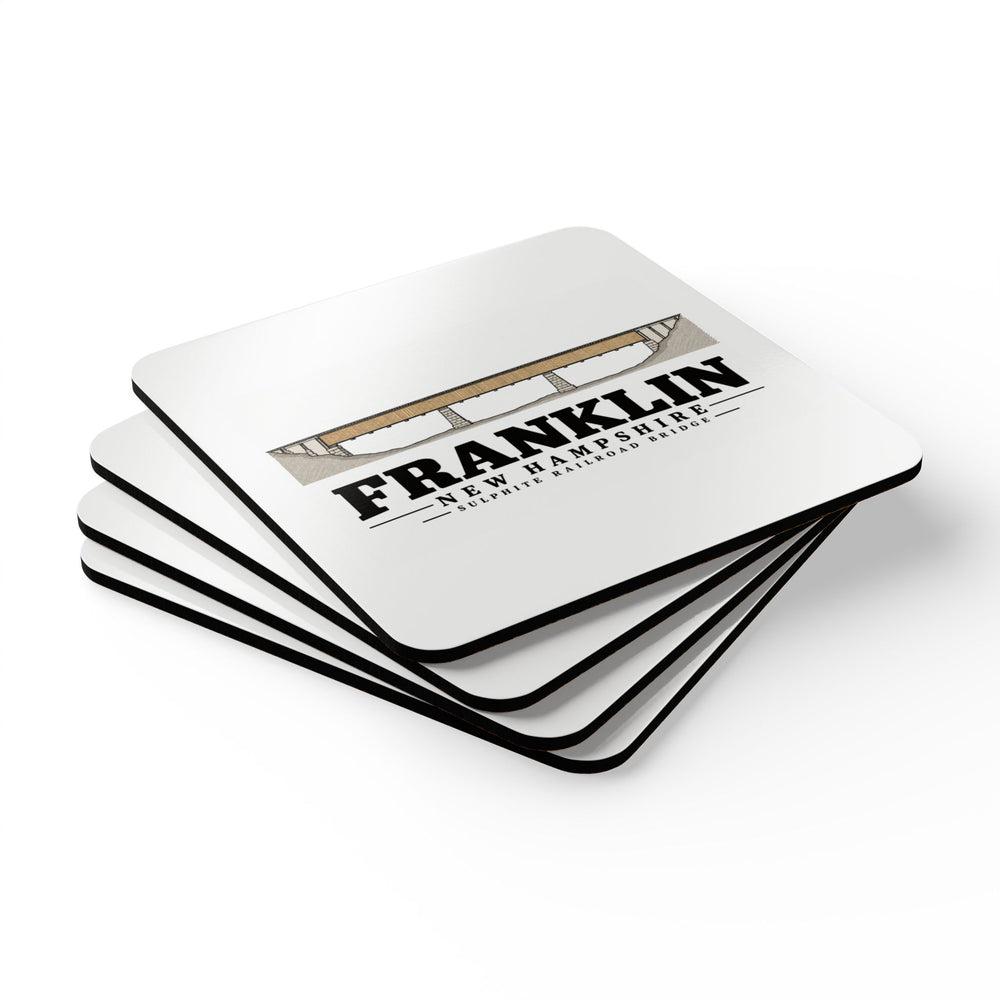 Franklin Sulphite Railroad Bridge measured drawing Cork Back Coaster Set - Merrimack Valley Goods
