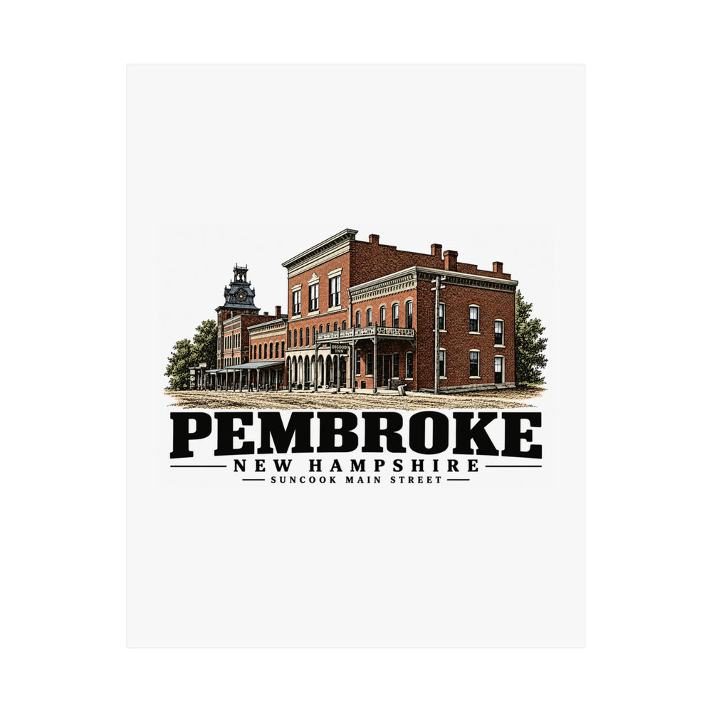 11 x 14 unclipped front of Suncook Main Street Clocktower matte poster, Pembroke, New Hampshire.