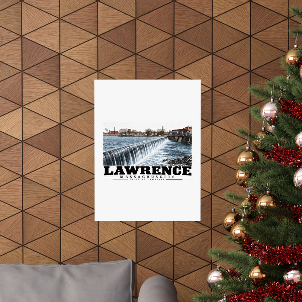 18 x 24 room view of Falls at Lawrence matte poster, Lawrence, Massachusetts.