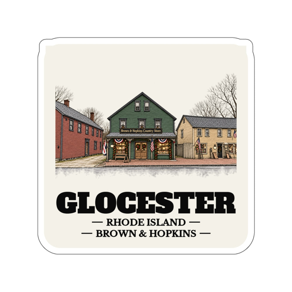 Glocester Brown & Hopkins Country Store, Chepachet sticker shown on a laptop