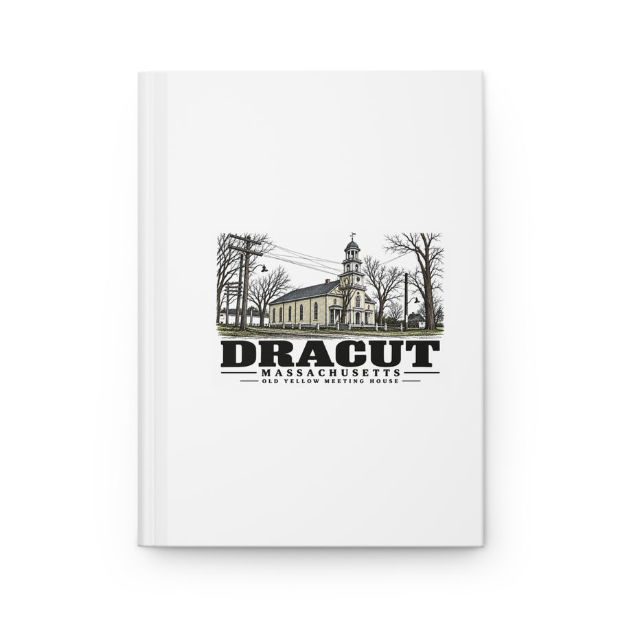 Front cover of Old Yellow Meeting House matte hardcover journal, Dracut, Massachusetts.