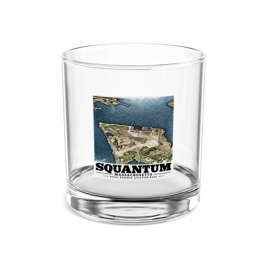 NRAB Squantum Boston, MA landing field and buildings looking north into Dorchester Bay 10 oz Rocks Glass - Boston Harbor