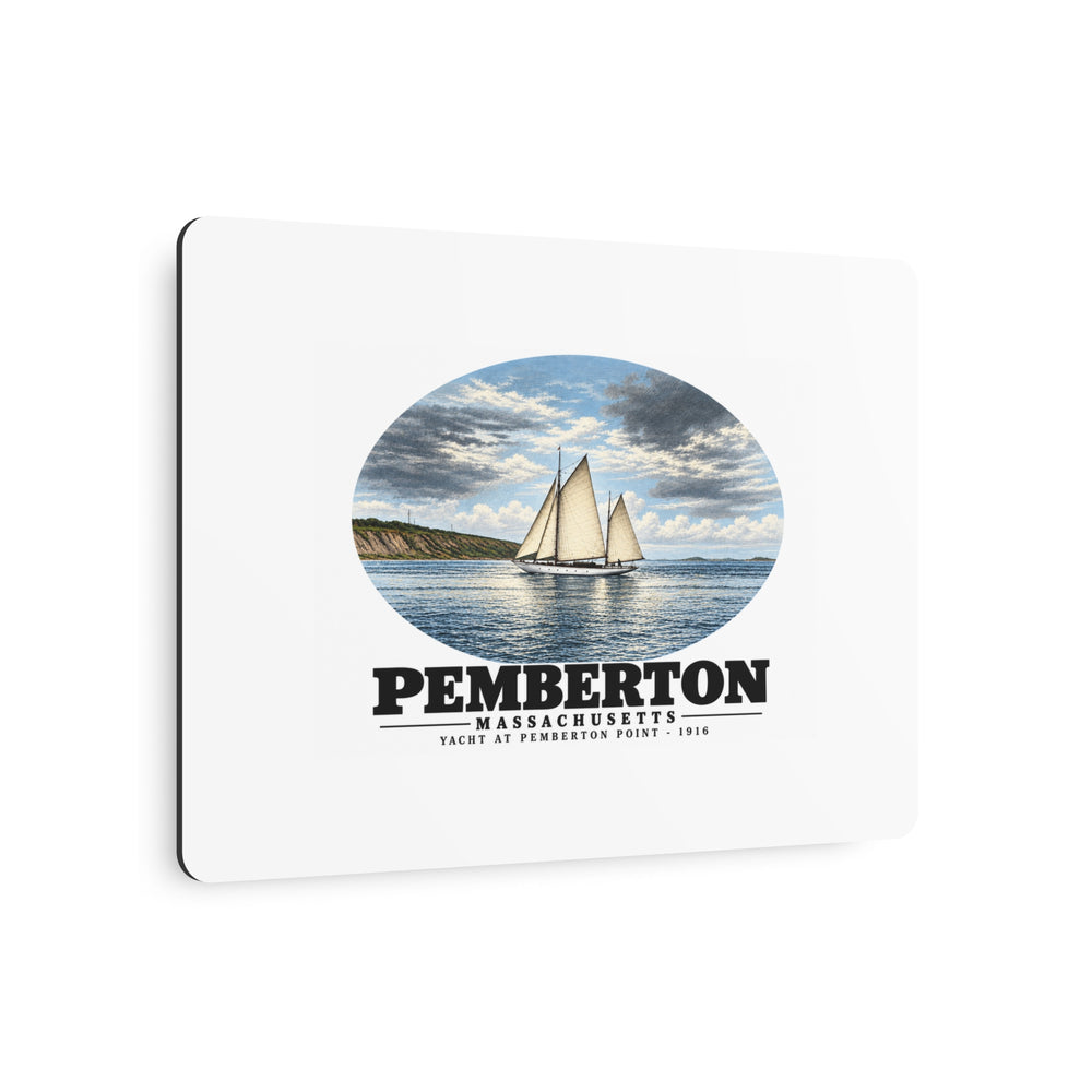 Yacht, Pemberton Hull 7 × 5 in Horizontal Metal Wall Art - Boston Harbor