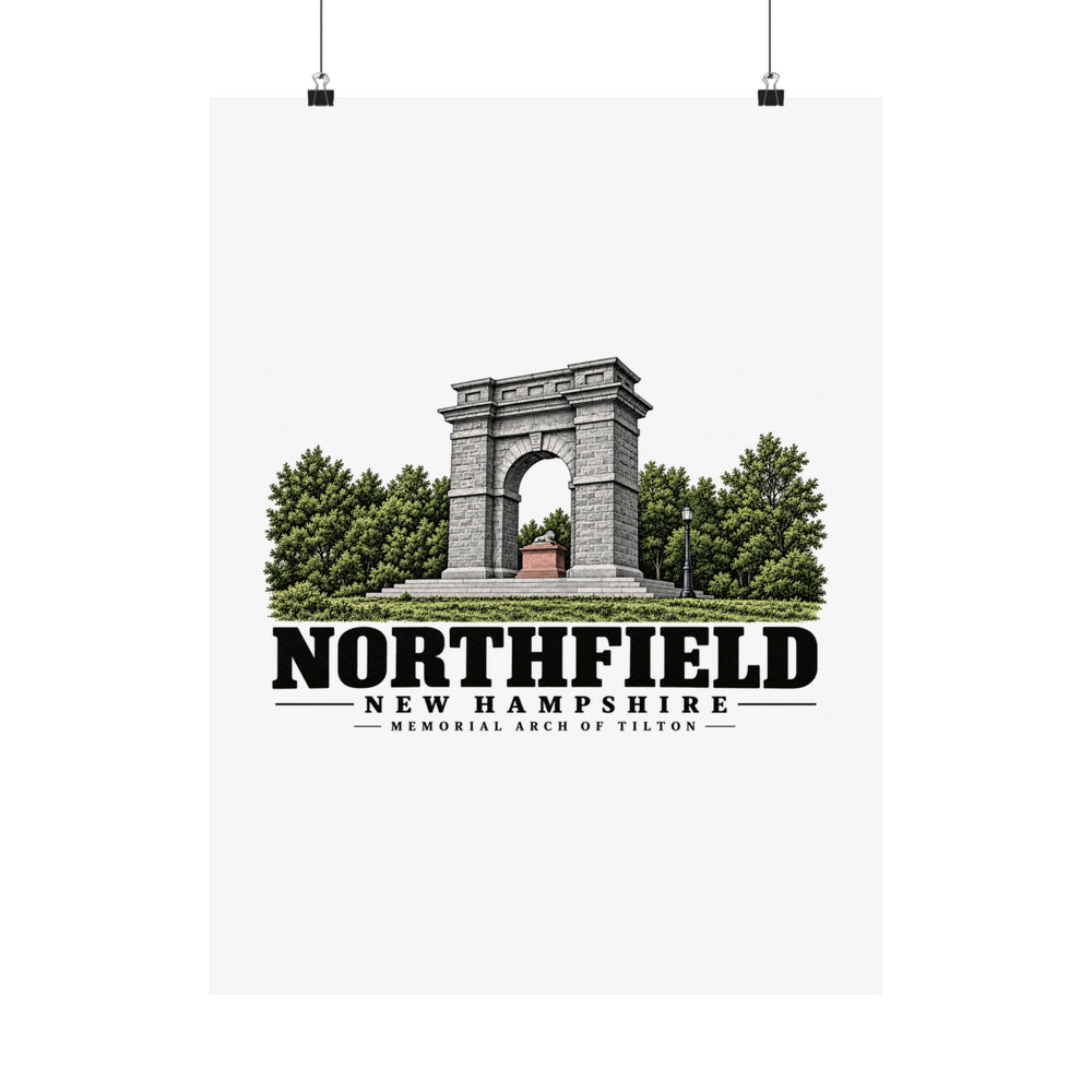 18 x 24 front of Memorial Arch of Tilton matte poster, Northfield, New Hampshire.