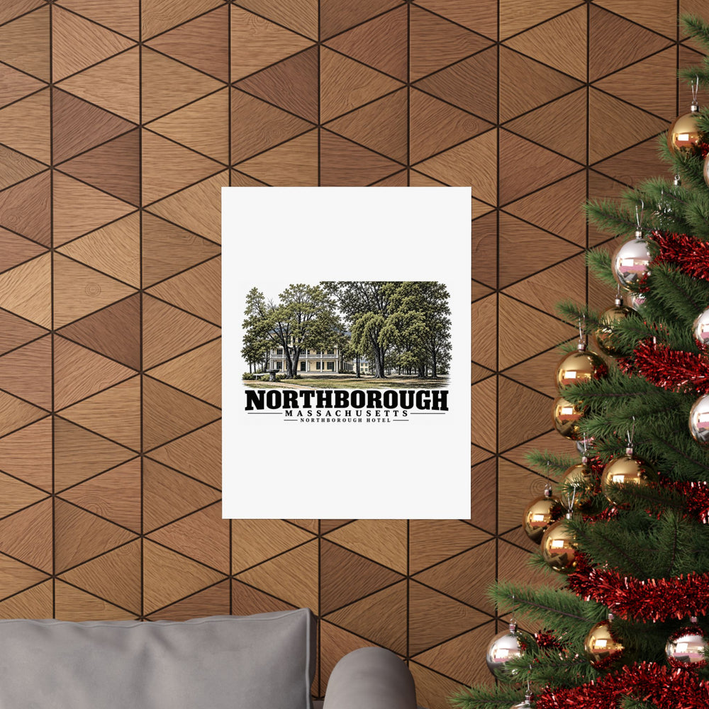 Illustrated Northborough Hotel in Northborough on unframed matte poster