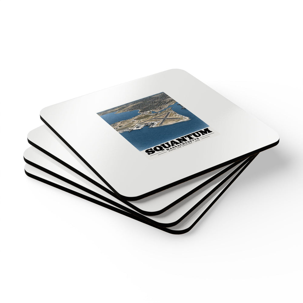 U.S. Naval Air Station, Squantum, MA Cork Back Coaster Set - Boston Harbor