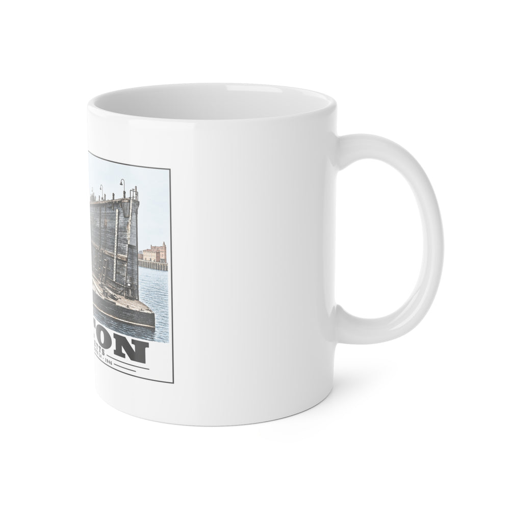 Floating dry dock #24 US Naval Dry Dock, South Boston 11 oz White Ceramic Mug - Boston Harbor