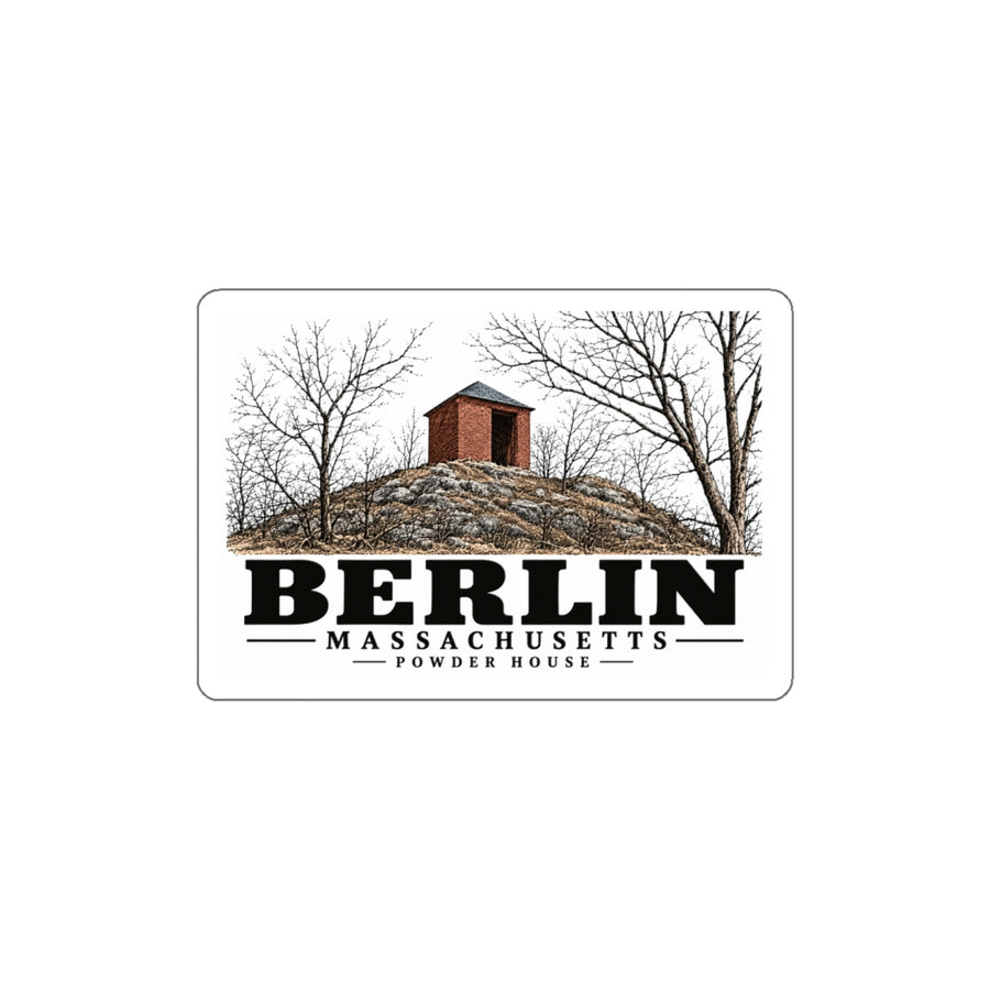 Illustrated Powder House in Berlin on die-cut sticker