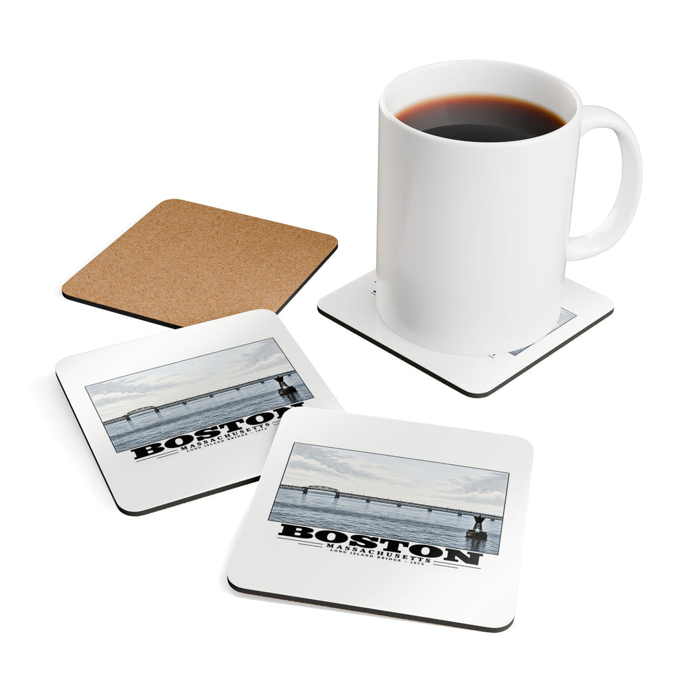Long Island Cork Back Coaster Set - Boston Harbor