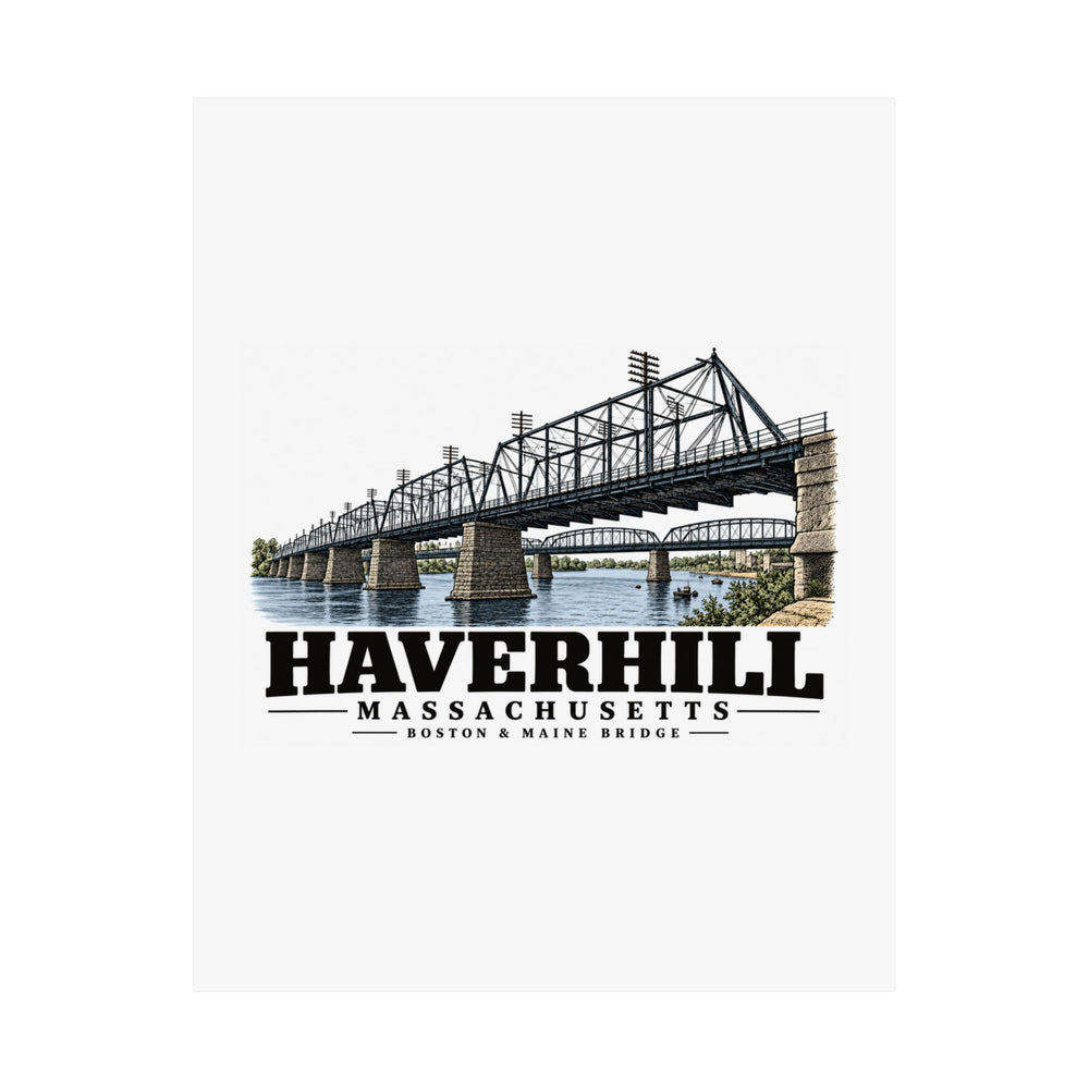 11 x 14 unclipped front of Boston & Maine Bridge matte poster, Haverhill, Massachusetts.