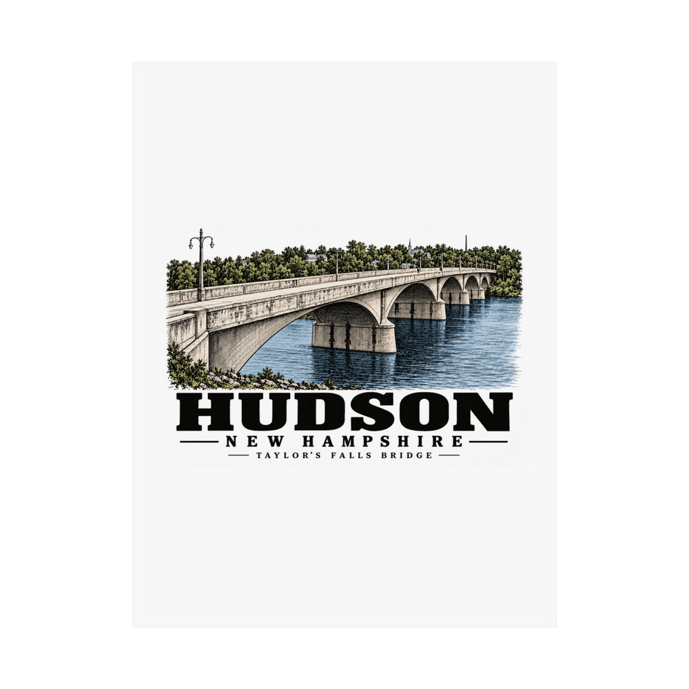 18 x 24 unclipped front of Taylor’s Falls Bridge matte poster, Hudson, New Hampshire.