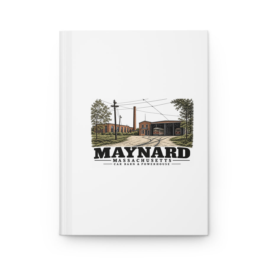 Illustrated Car Barn & Powerhouse in Maynard on matte hardcover journal