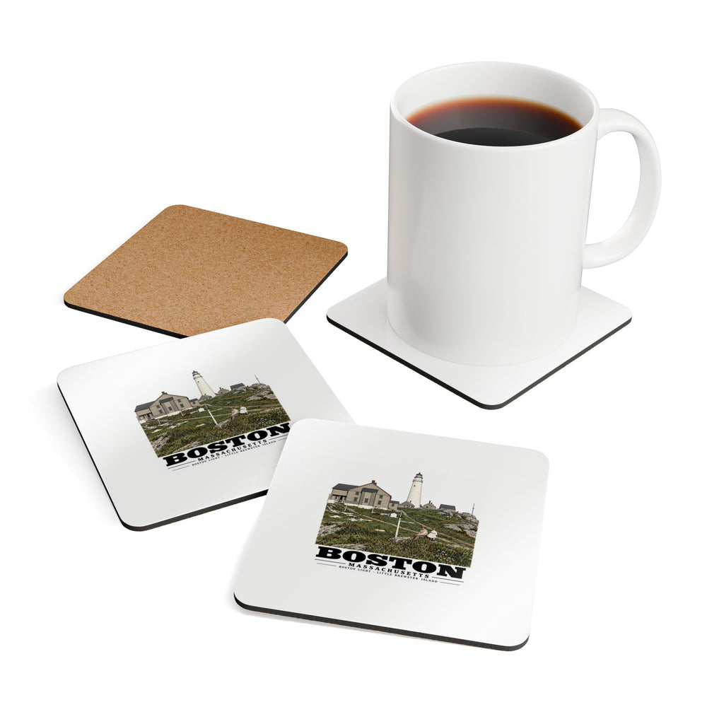 Boston Lower Light and Little Brewster, East Cork Back Coaster Set - Boston Harbor